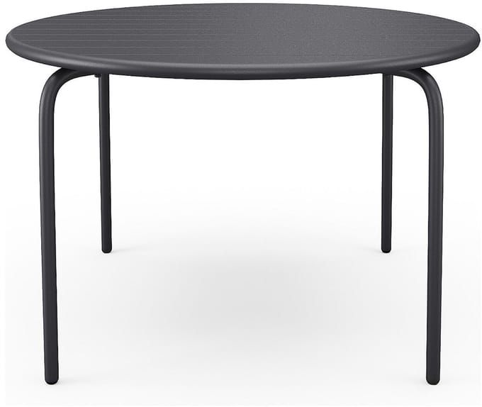 Vente-unique Ronde tuintafel D110 van metaal - Donkergrijs - MIRMANDE
