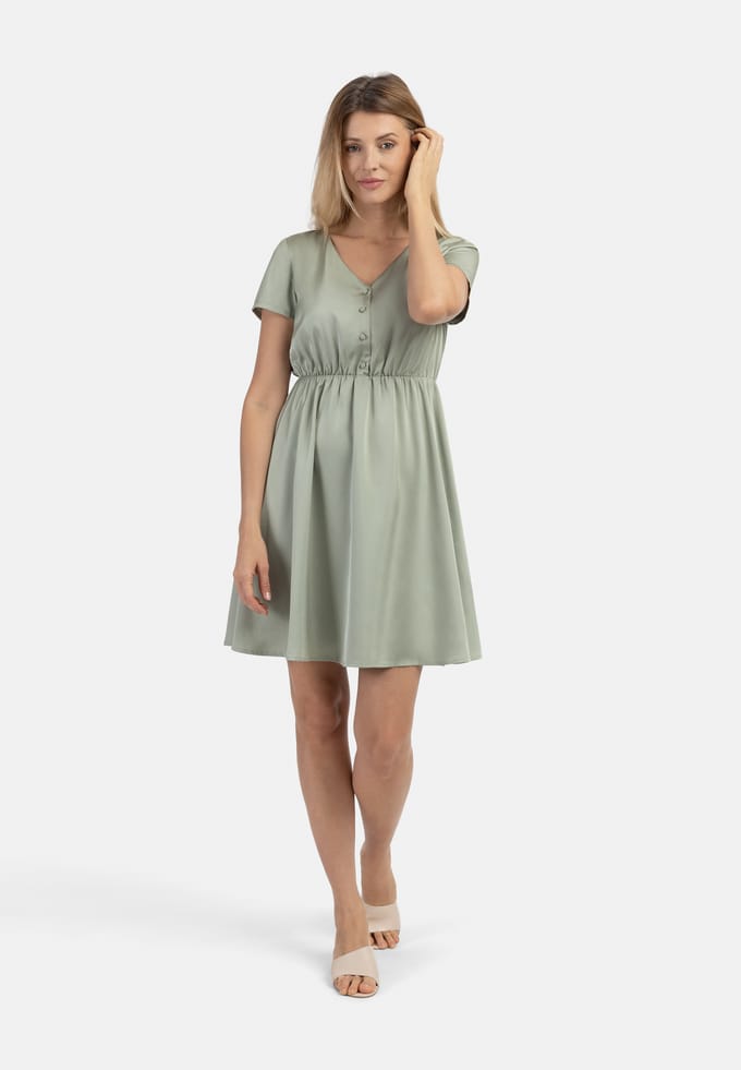 usha midi-jurk Dames lichte olijf