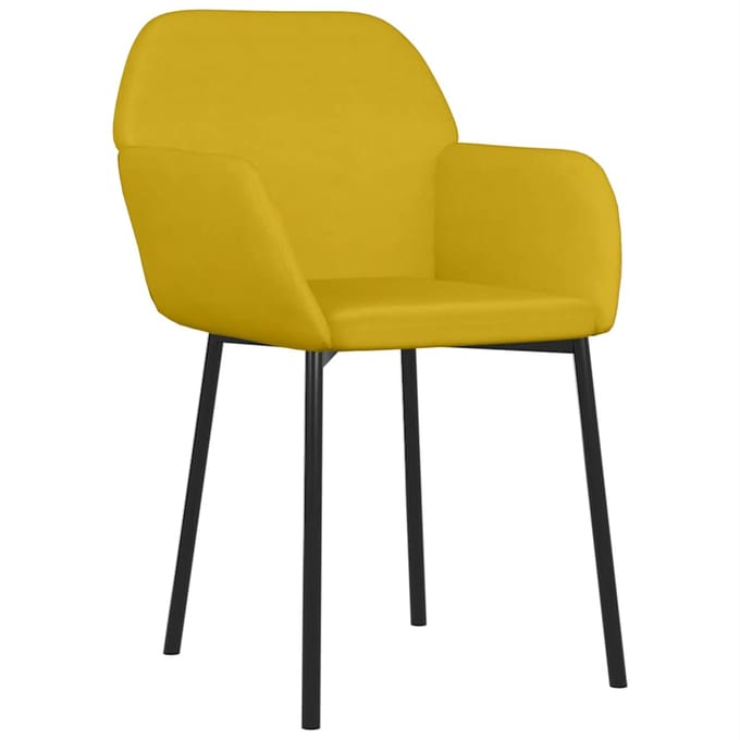 vidaXL - Eetkamerstoelen - 2 - st - fluweel - geel