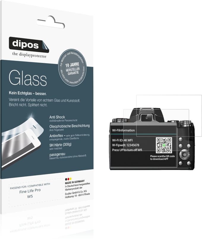 dipos – 2x Matte Pantserfolie geschikt voor Fine Life Pro W5 | 9H Screenprotector
