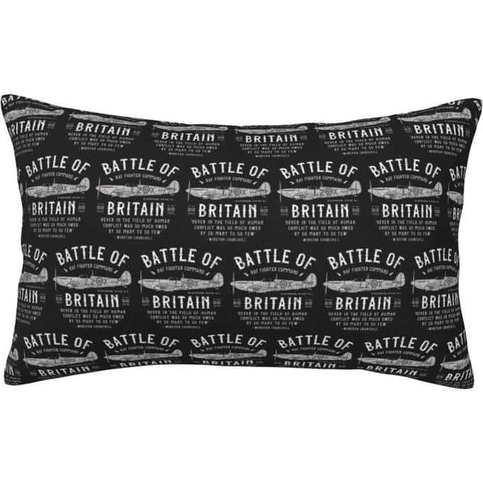 Bataille d'Angleterre Spitfire Housse de Coussin Rectangulaire Décoration Chambre à Coucher Lit Maison Confort Coussin Jeté 50x35cm