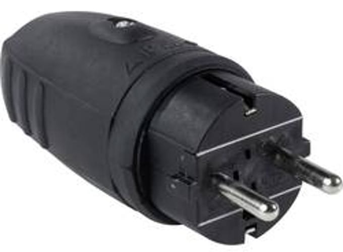 AS Schwabe 60410 Stekker met randaarde Rubber 230 V Zwart IP44