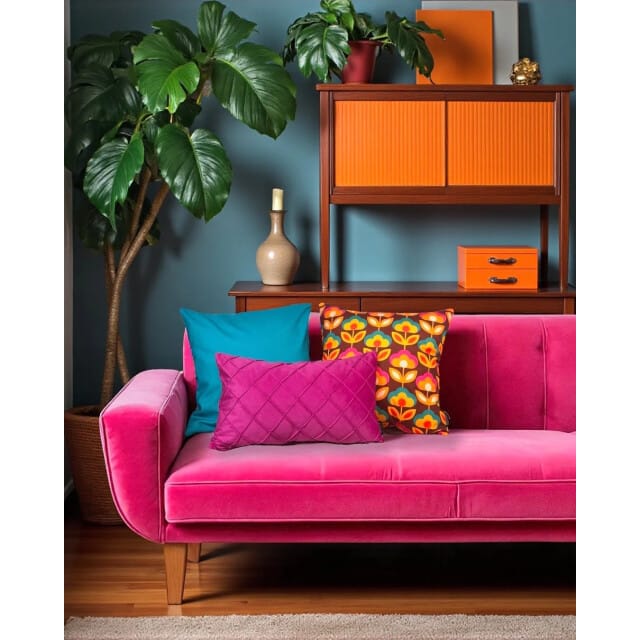 NOVÉE Sierkussen velvet cross roze | 30 x 50 cm | velvet/polyester