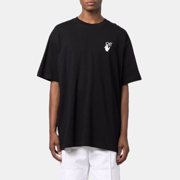 Off-White Caravaggio Korte Mouw Overhemd Zwart/Multicolor Heren Tops OMAA038F21JER0061084 M gray