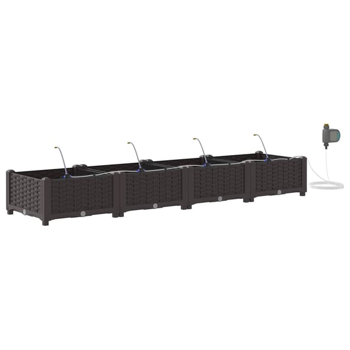 vidaXL - Plantenbak - 4 - st - Bruin - 160 - x - 40 - x - 22 - cm - PP