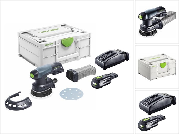 Festool ETSC 125-Basic accu-excentrische schuurmachine 18 V 125 mm borstelloos + 1x accu 3,0 Ah + oplader + Systainer