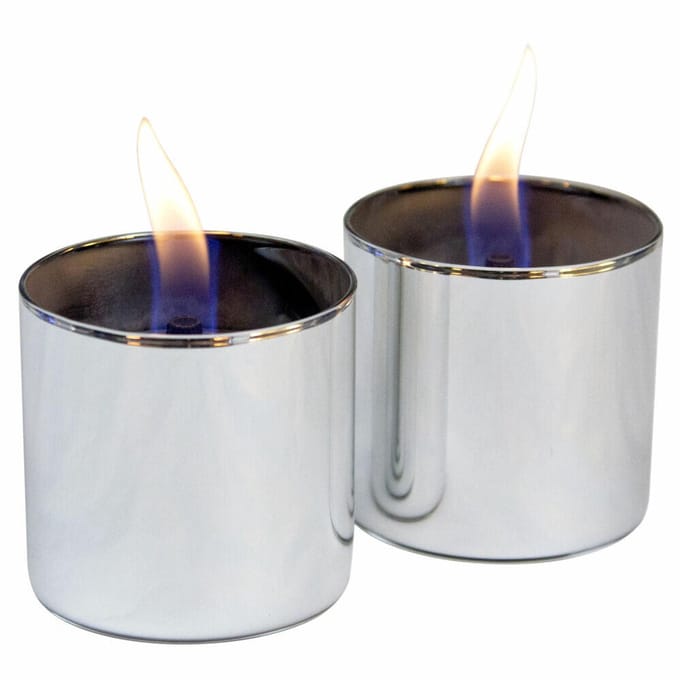 Tenderflame Lilly 8 glass 2 pack (silver) 8cm - Kaarsen - Zilver