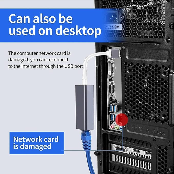 Adaptateur Ethernet USB Type C USB vers port LAN RJ45 Carte réseau 100 Mbps pour PC portable Plug and Play
