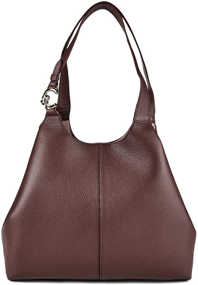 COCCINELLE Leren schoudertas C-Easy Shopper Berry donkerpaars