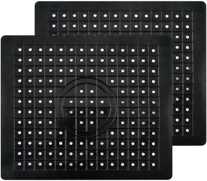 2 stuks afdruipmat, voedselveilig pvc, 31 x 26 cm, zwart