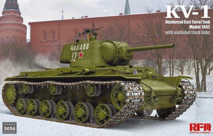 Rye Field Model Modelbouwpakket Militaire voertuigen - 5056 KV-1 Reinforced Cast Turret mod.1942 w/workable track links Plastic - 1:35 - Modelbouw