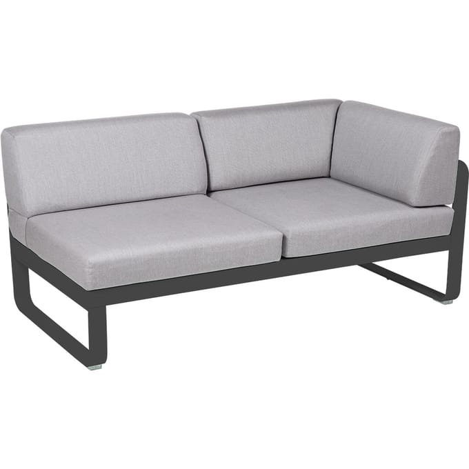 Fermob BELLEVIE hoekmodule rechts - 47 antraciet mat - 79 Flanelgrijs