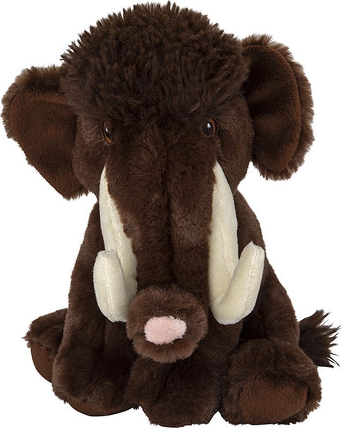 Pluche mammoet knuffel - 22 cm - bruin - prehistorisch - knuffeldier - voor kinderen - ijstijd