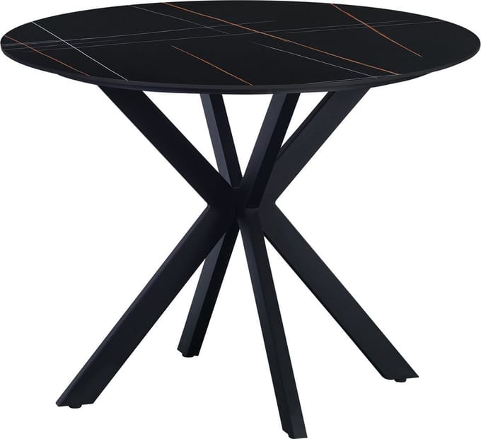 Dimehouse Eettafel Yuna marmerlook zwart 100 x 100 x 76 cm - Marmer - Modern - Rond