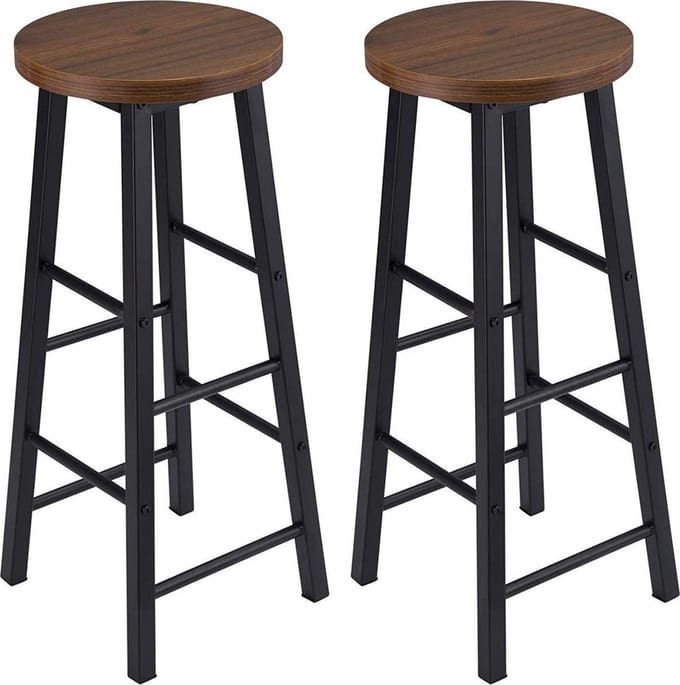 Barkrukken - Zithoogte 71cm - Donkerbruin - Set van 2 - Zonder rugleuning