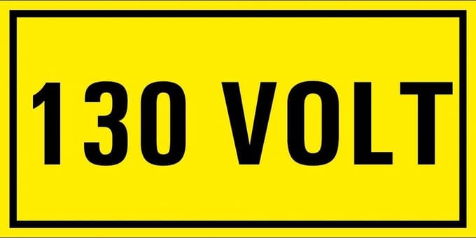 130 volt sticker 100 x 50 mm