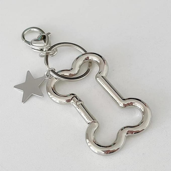 Punk Coole Bot Sleutelhanger Koreaanse Mode Ster Tas Hanger Accessoires Goth Sieraden Grunge Sleutelhangers Schattig gray