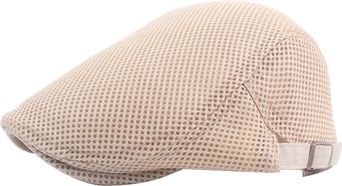 Flatcap beige - luchtdoorlatend gaas, beschermd tegen de zon - golf pet