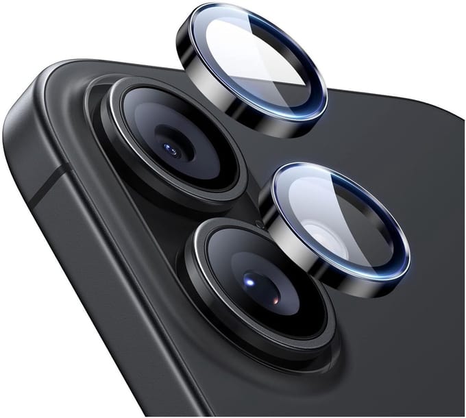 ESR Armorite Camera Lens Protector Geschikt voor iPhone 17 / 16 / 16 Plus - 9H Tempered Glass - Case Friendly - Zwart