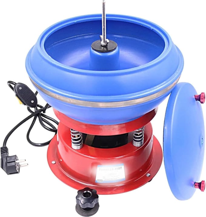 Polijstmachine - Trilkom - Sieraden Maken - Hoogfrequente Trilling - 260 mm Cilinder - Zwart