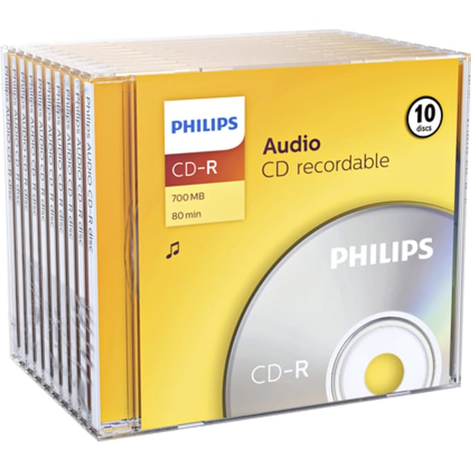 Philips CR7A0NJ10 - CD-R 80Min - 700MB - Audio - Jewelcase - 10 stuks