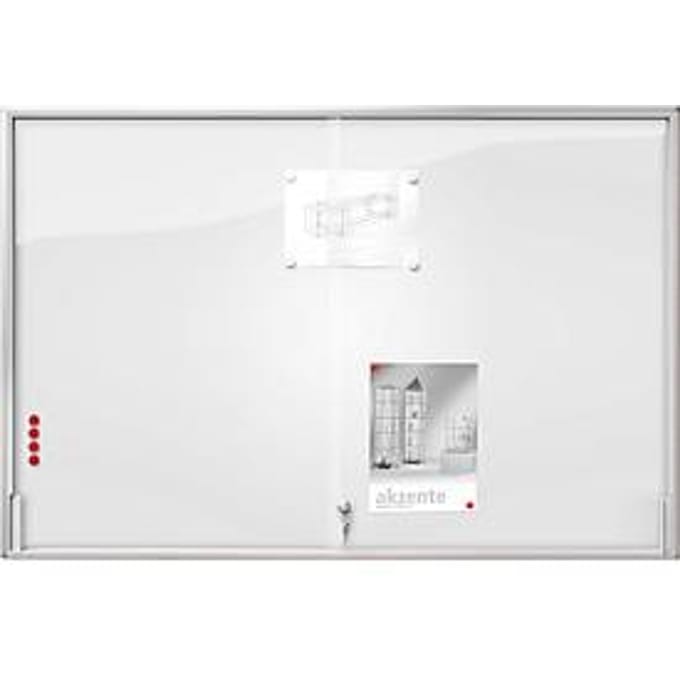 BST MEDIA ST vitrinekast, voor binnen, gehard veiligheidsglas, schuifdeur, displayformaat 27x DIN A4