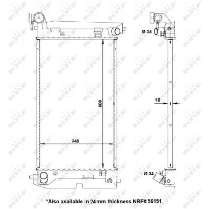 Radiator, motorkoeling NRF 53373