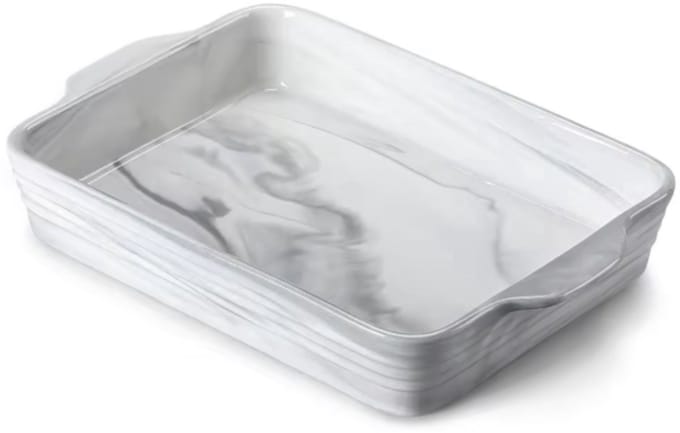 Imperial Ontbijtborden - Marmer Look - 2000ML - Lasagne - Braadslede - Rechthoekige schaal