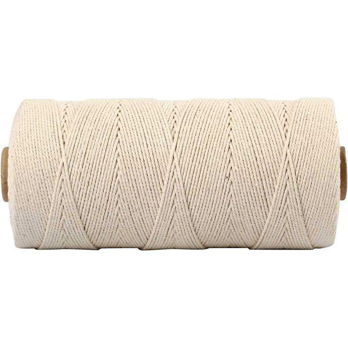 Creativ Company Macramé Koord Lengte 315 m Dikte 1 mm Thin quality 12/12 licht Naturel 220 g/ 1 Bal