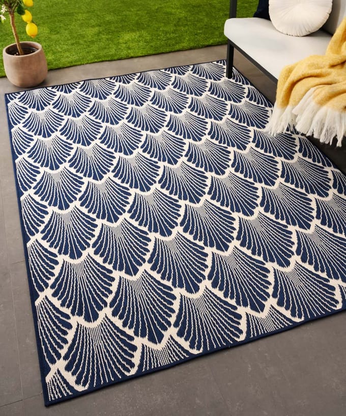 Buitenkleed modern - Flip Scale donkerblauw 200x280