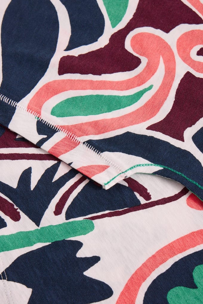 White Stuff Nelly Notch Neck Tee Natural Multi Taglia: 10 | Maglie Sportivi Outlet | Donna