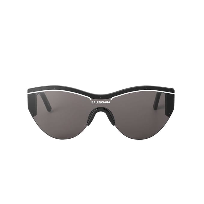 Balenciaga Modieuze Onregelmatig Vormige Zonnebril Uniseks Zonnebril BB0004S001 Basic Packaging-Eyeglass Case,99,Black gray