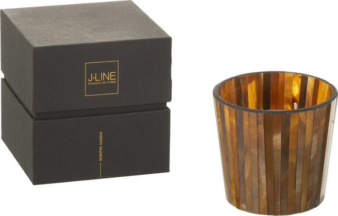 J-Line geurkaars Noa - Zesty Sunburst - glas - oker - small - 35U