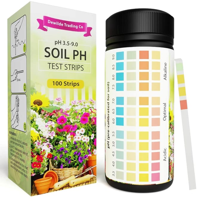 pH Teststrips voor Bodem - 100 Strips voor Tuin, Gazon en Planten