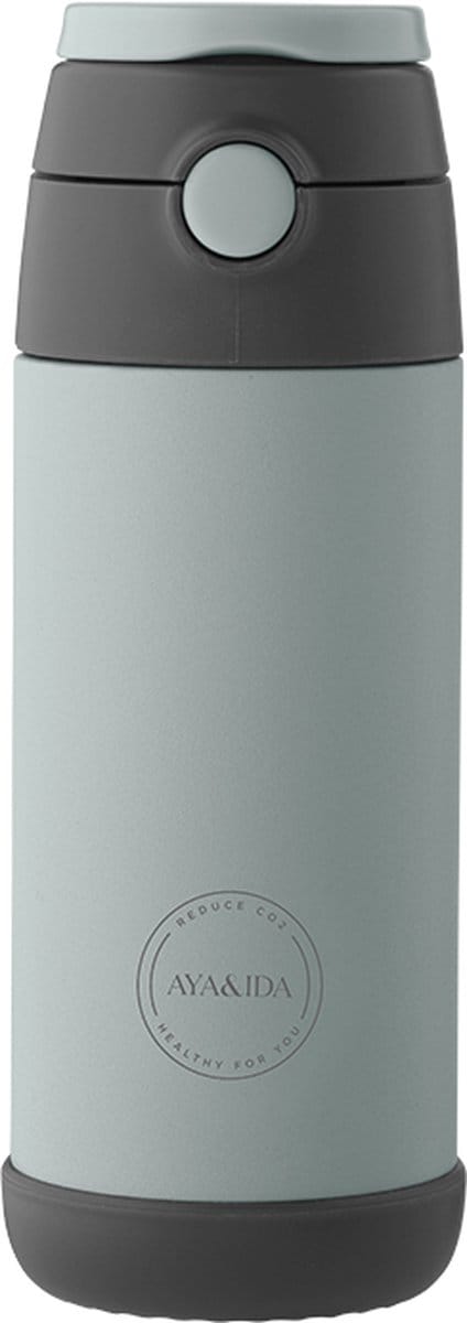 AYA & IDA - Drinking Bottle - Thermosfles - Waterfles - KIDS straw - 350ml - MINT GREEN