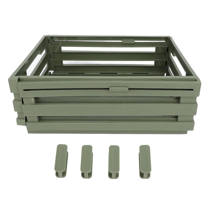 Inklapbare Opbergdoos PP Stapelbare Opbergbak voor Diverse Spullen Voorraadkast Organizer Containerdoos voor groen