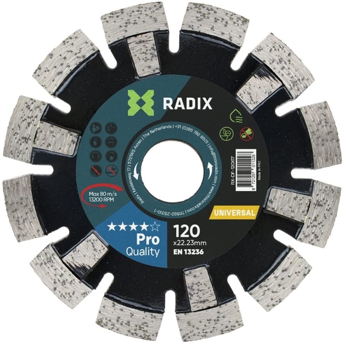Radix - Diamantschijf voor vloerfrees - 120 x 17 x 22,23 mm - Pro