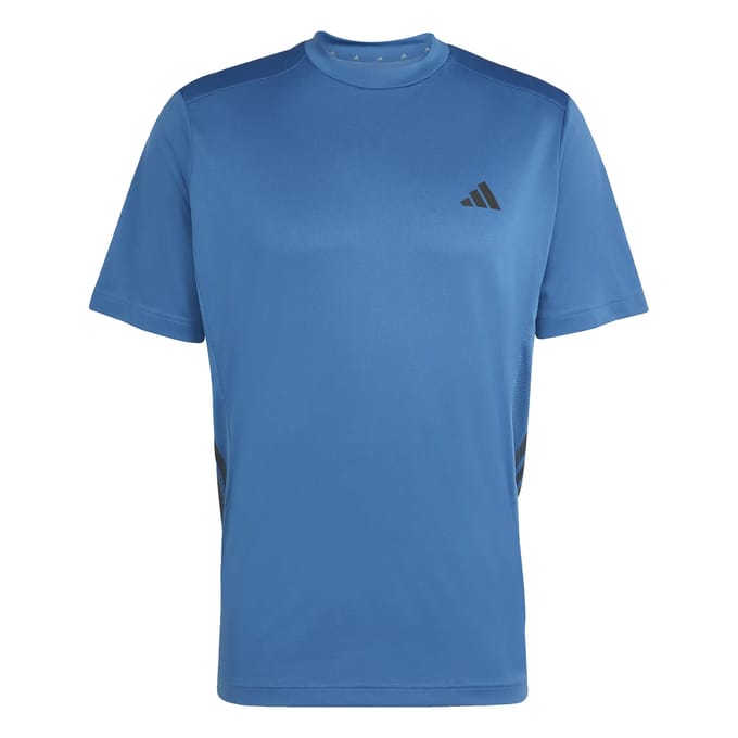 Adidas Tech Essentials Workout 3 Stripes T-shirt Met Korte Mouwen Blauw 2XL Man