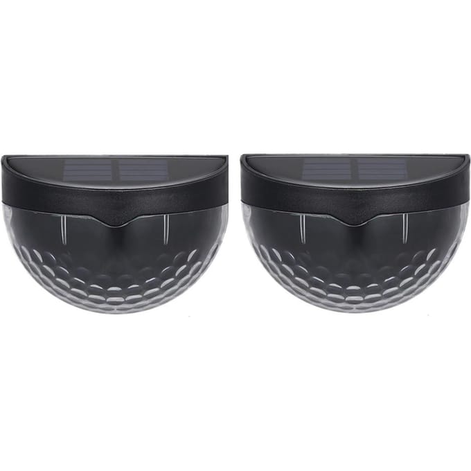 Lampe solaire de clôture à 6led, 2 pièces, Semi-circulaire, pour Table, marche, jardin, applique murale noir