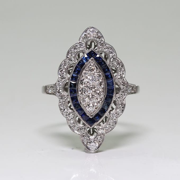 Modieuze Luxe Topaas Verlovingsring Saffier Ring No. 10 gray