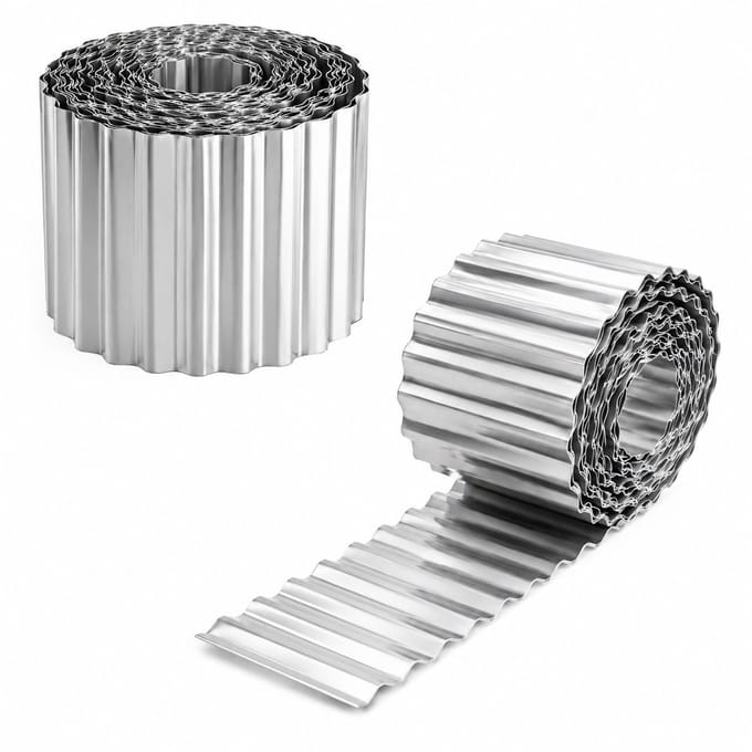 Jurrys Borderrand - Gazonrand - Plantenbak - Tuinrand - Tuinafscheiding - Tuindecoratie - Flexibel - Metaal - Silver - 10 meter