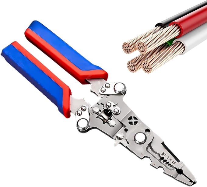 Striptang - Kabelstripper - Elektrisch Werk - Met Spanningstester - 24 cm - Zwart