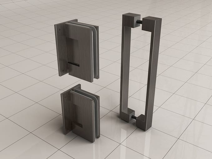 Sanifun Scharnierset met deurgreep Lego gunmetal