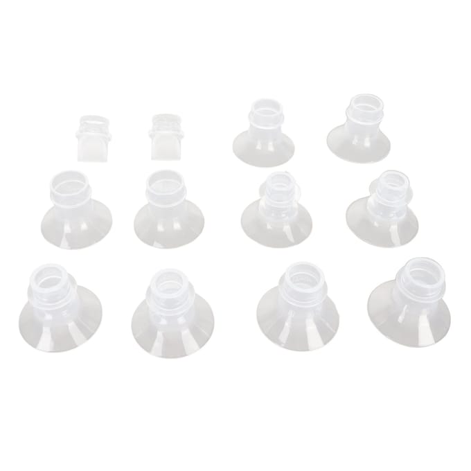 10 stuks Borstkolf Flens Inzetstukken Draagbare Borstkolf Siliconen Flens met Eendebek Klep 13mm 15mm 17mm 19mm 21mm white