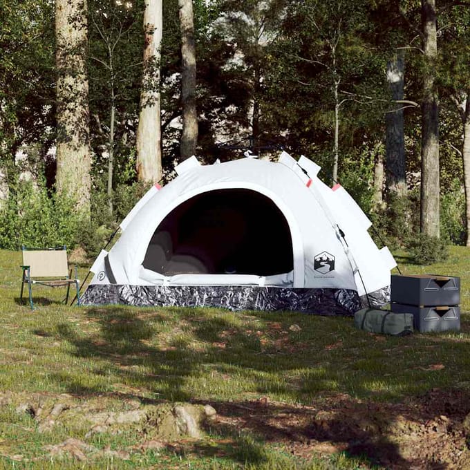 vidaXL - Tent - 3-persoons - snelontgrendeling - verduisterende - stof - wit