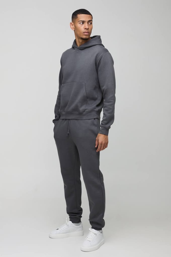 Regular Hooded Tracksuit | Charcoal | Size Medium