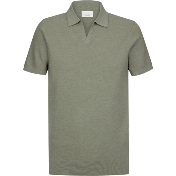 Profuomo Poloshirt Riva Luxury Structure Groen - Maat L - Heren