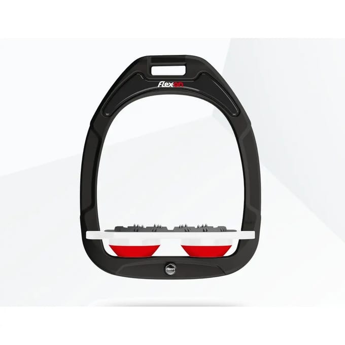Platte Ultragrip Stirrup Groen/Wit/Rood Flex-On Green Composite