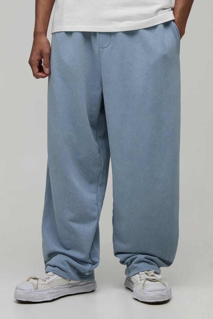 Gewassen Loopback Joggingbroek Met Ballonpasvorm | Washed Blue | Size Small