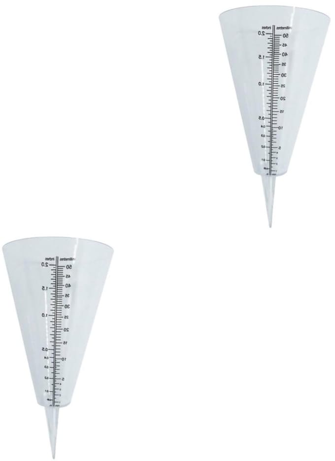 Regenmeter Set - Maatbeker Tuin - Neerslag Meten - Schaalverdeling - 2 Stuks - Transparant